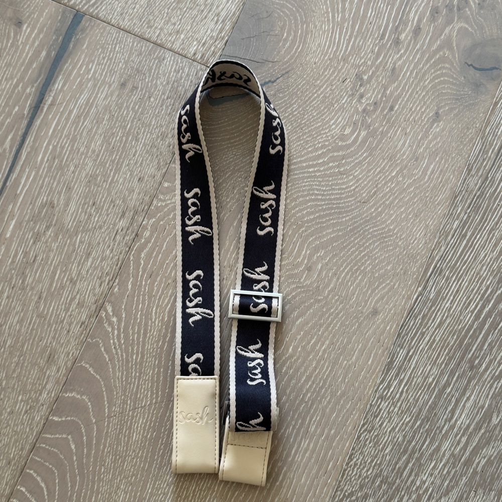 Navy and Cream Sash Logo Strap